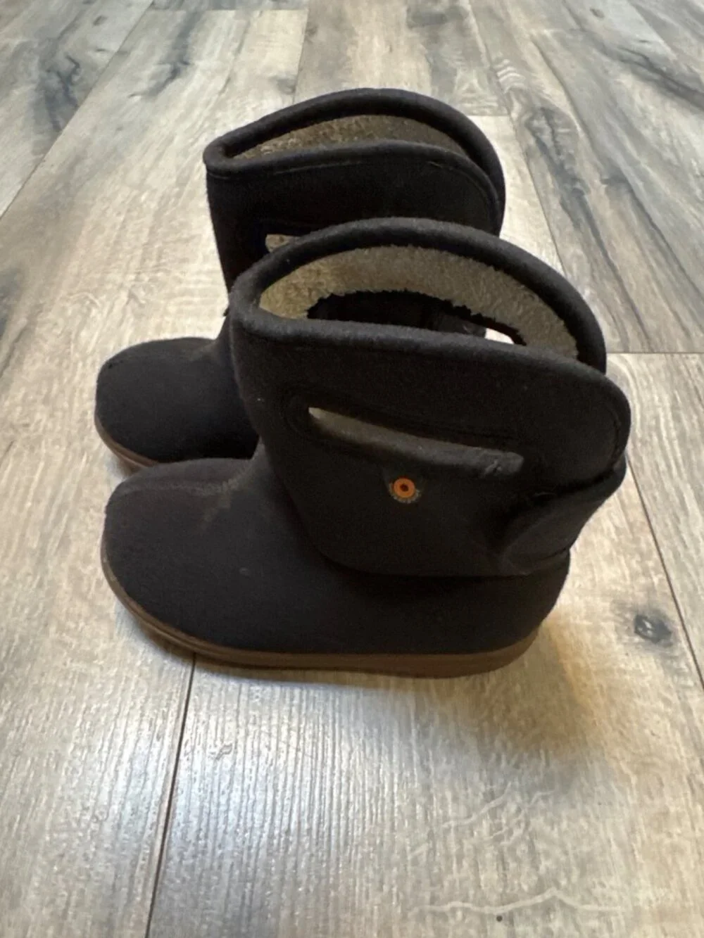 Bogs Black Fleece-Lined Waterproof Boots Size 8 With Handles